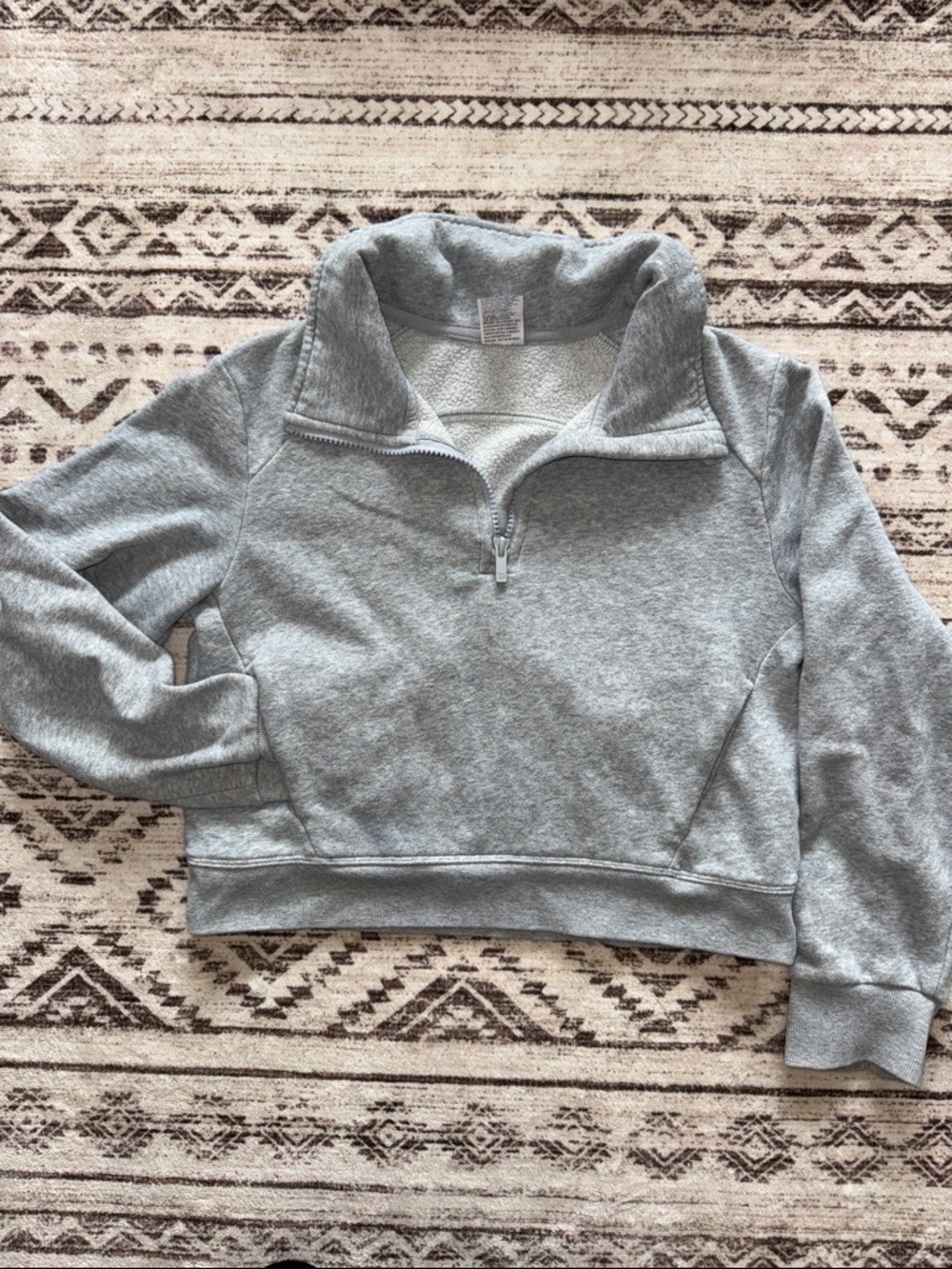 all in motion Light Gray Quarter-Zip Pullover Sweatshirt